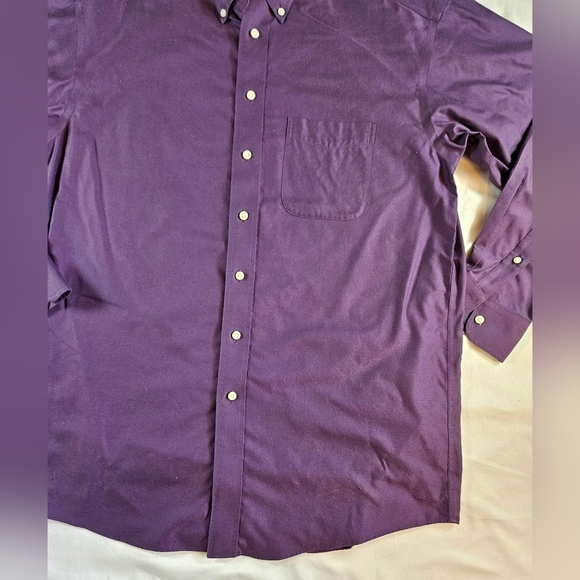Gold Label Roundtree & Yorke Mens Purple Button Up Long Sleeve Shirt Size 15 1/2 - Picture 2 of 12